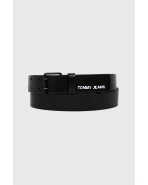 Tommy Jeans pasek skórzany męski kolor czarny