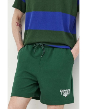 Tommy Jeans szorty bawełniane kolor zielony