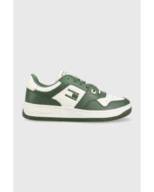 Tommy Jeans sneakersy skórzane TJM BASKET PREMIUM kolor zielony EM0EM01216