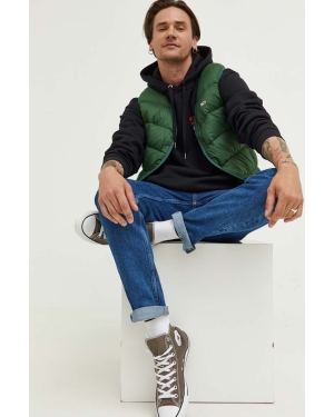 Tommy Jeans bezrękawnik puchowy męski kolor zielony przejściowy