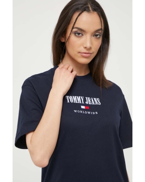 Tommy Jeans t-shirt bawełniany kolor granatowy