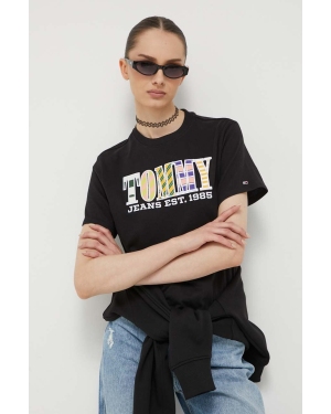 Tommy Jeans t-shirt bawełniany kolor czarny