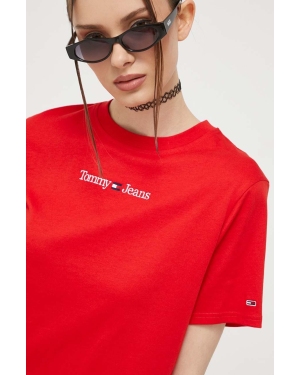 Tommy Jeans t-shirt bawełniany kolor czerwony