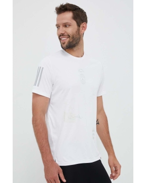 adidas Performance t-shirt do biegania Run for the Oceans kolor biały z nadrukiem