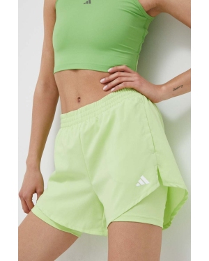 adidas Performance szorty treningowe kolor zielony gładkie medium waist