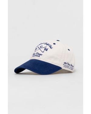 Abercrombie & Fitch czapka z daszkiem bawełniana kolor biały wzorzysta