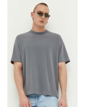 Abercrombie & Fitch t-shirt bawełniany kolor szary gładki