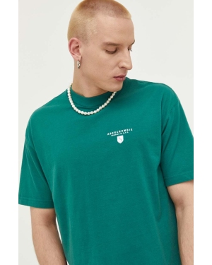 Abercrombie & Fitch t-shirt bawełniany kolor zielony z nadrukiem