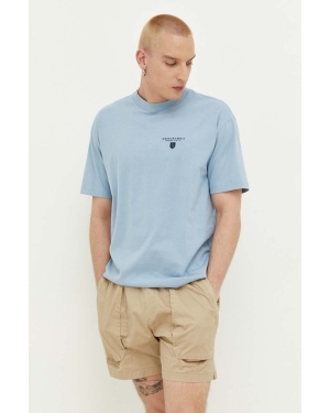 Abercrombie & Fitch t-shirt bawełniany kolor niebieski z nadrukiem