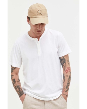 Abercrombie & Fitch t-shirt męski kolor biały gładki