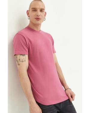 Abercrombie & Fitch t-shirt męski kolor różowy gładki