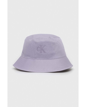 Calvin Klein Jeans kapelusz bawełniany kolor fioletowy bawełniany