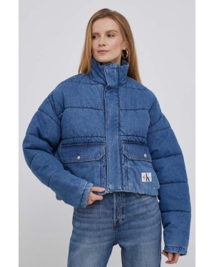 Calvin Klein Jeans kurtka jeansowa damska kolor niebieski zimowa oversize