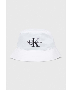 Calvin Klein Jeans kapelusz bawełniany kolor biały bawełniany