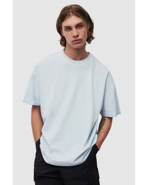 AllSaints t-shirt bawełniana MAX SS CREW kolor niebieski gładki MD155Y