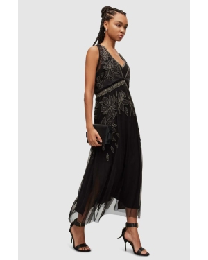 AllSaints sukienka LAIA EMB DRESS kolor czarny mini rozkloszowana WD098Y