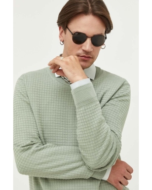 HUGO sweter bawełniany kolor zielony lekki