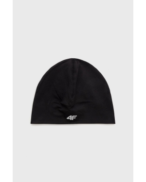 4F czapka kolor czarny z cienkiej dzianiny