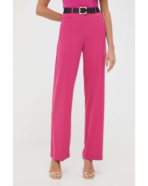 Patrizia Pepe spodnie damskie kolor różowy szerokie high waist