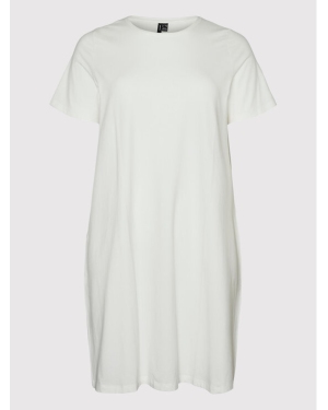 Vero Moda Curve Sukienka codzienna Rosalyn 10267089 Biały Regular Fit