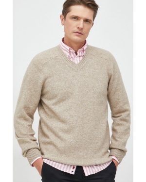 GAP sweter z domieszką wełny męski kolor beżowy lekki