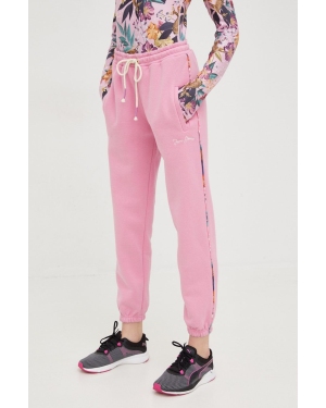 Femi Stories spodnie dresowe Haruka damskie kolor różowy z aplikacją