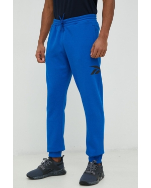 Reebok Classic spodnie dresowe męskie kolor niebieski gładkie