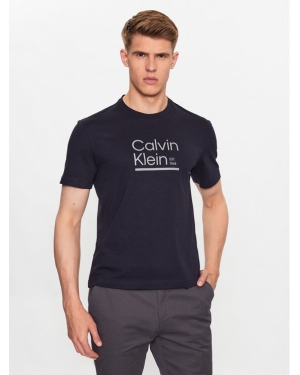 Calvin Klein T-Shirt Contrast Line Logo K10K111538 Granatowy Regular Fit