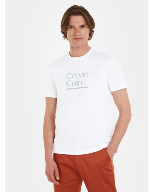 Calvin Klein T-Shirt Contrast Line Logo K10K111538 Biały Regular Fit