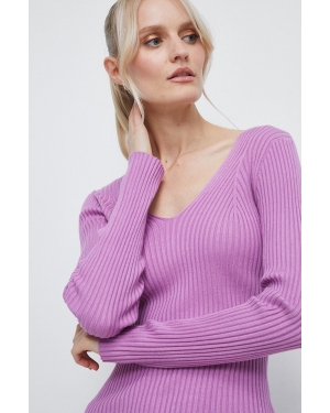 Medicine sweter damski kolor fioletowy lekki