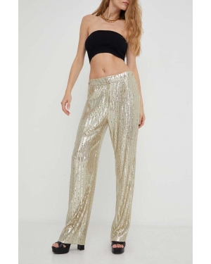 Answear Lab spodnie X kolekcja limitowana BE SHERO damskie kolor złoty proste high waist