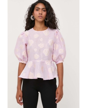 Custommade bluzka Sheena damska kolor różowy wzorzysta