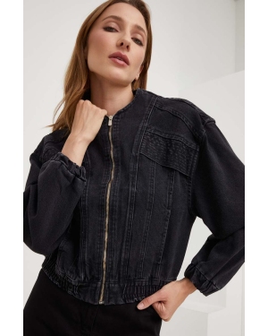 Answear Lab kurtka jeansowa X kolekcja limitowana NO SHAME damska kolor czarny przejściowa oversize