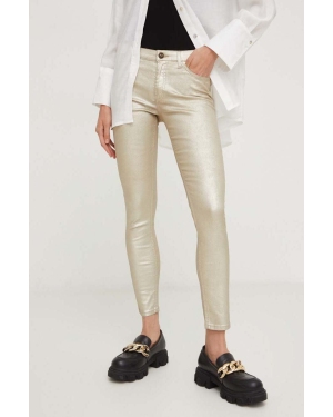 Answear Lab spodnie damskie kolor złoty dopasowane medium waist