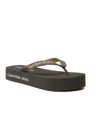 Calvin Klein Jeans Japonki Beach Sandal Flatform Logo YW0YW01092 Czarny