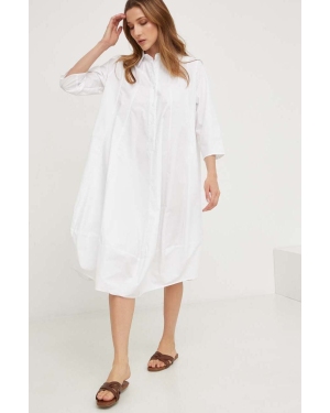 Answear Lab sukienka bawełniana kolor biały mini oversize