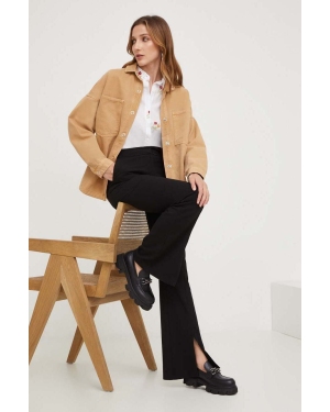 Answear Lab kurtka jeansowa damska kolor brązowy przejściowa