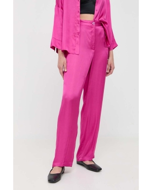 MAX&Co. spodnie damskie kolor różowy szerokie high waist