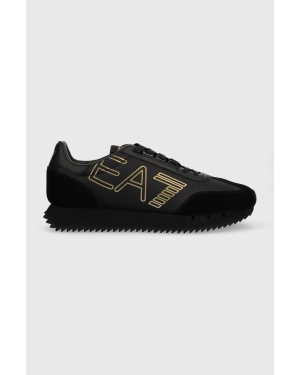 EA7 Emporio Armani sneakersy skórzane Vintage kolor czarny