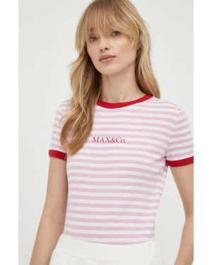 MAX&Co. t-shirt bawełniany kolor różowy