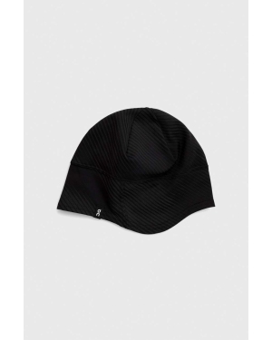 On-running czapka Lumos kolor czarny z cienkiej dzianiny