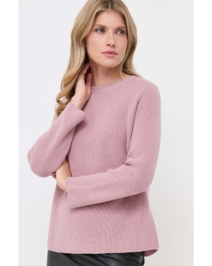 Max Mara Leisure sweter wełniany damski kolor różowy lekki