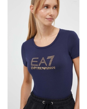 EA7 Emporio Armani t-shirt damski kolor granatowy