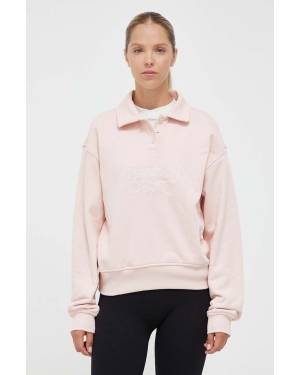 Reebok Classic bluza bawełniana damska kolor różowy z aplikacją