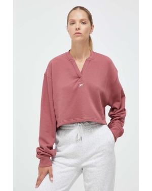 Reebok Classic bluza bawełniana damska kolor różowy gładka