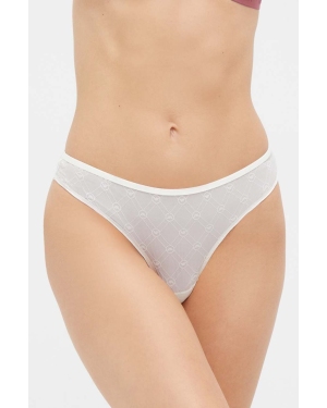 Emporio Armani Underwear stringi kolor beżowy transparentne