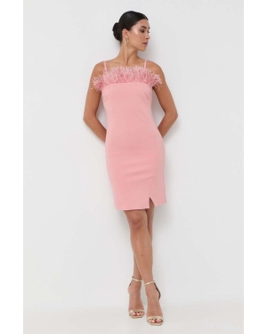 Twinset sukienka kolor różowy mini dopasowana