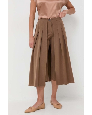 Silvian Heach spodnie kolor brązowy szerokie high waist