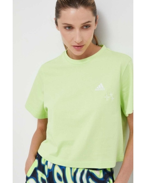 adidas t-shirt bawełniany kolor zielony