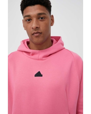 adidas bluza Z.N.E męska kolor różowy z kapturem z aplikacją